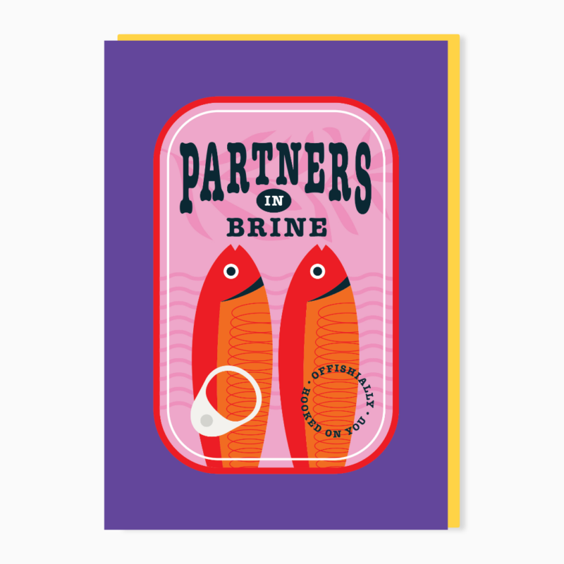 'Partners in Brine' Sardine Anniversary Card