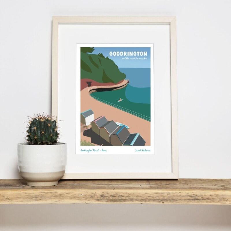 Goodrington Art print, Devonmade A4