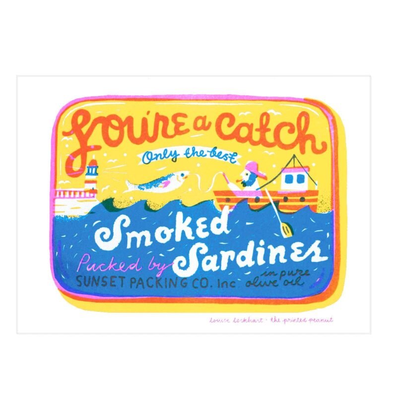 You’re A Catch A4 Risograph Art Print