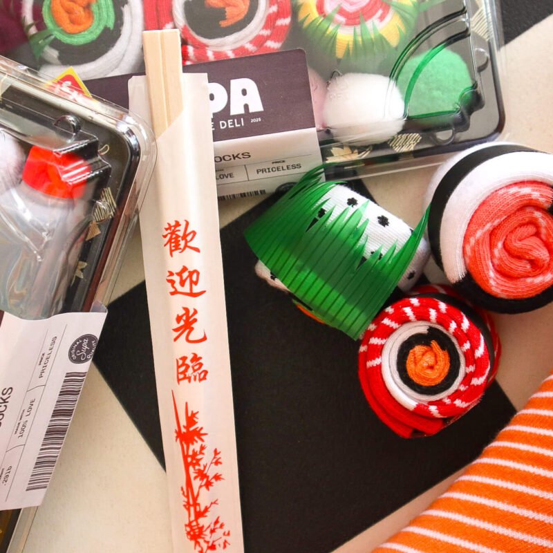 Sushi Socks – 1 Pair or 3 Pairs (Adult One Size)