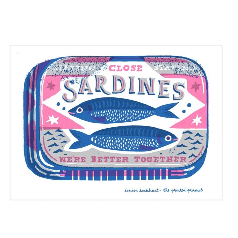 A4 Sardines Risograph Art Print
