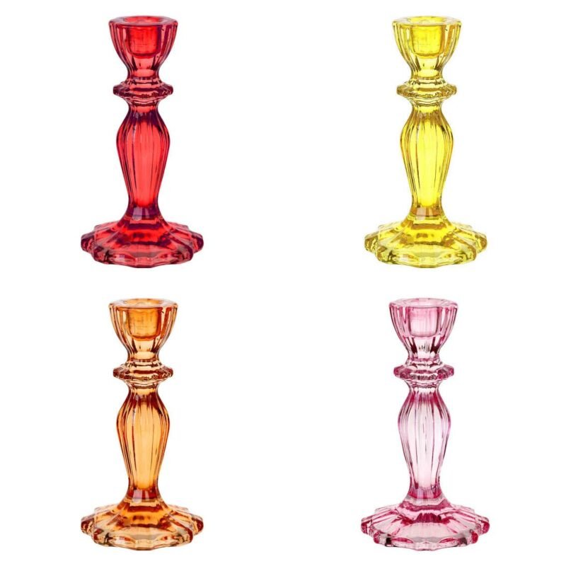 Glass Candle Holders Warm Colours