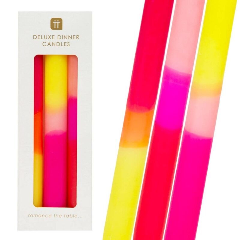3 Tone Pink Dinner Candles | 3 Pack