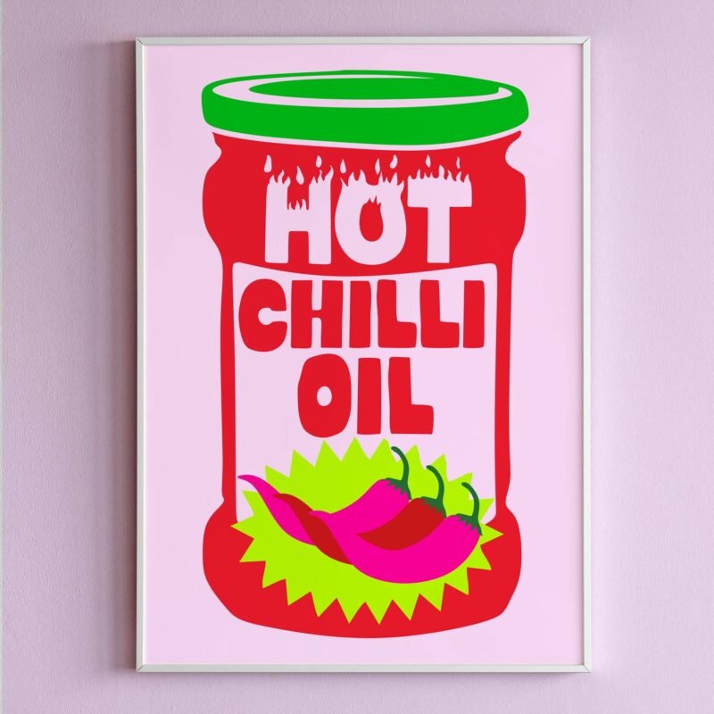 Hot Chilli Oil Wall Print: A5