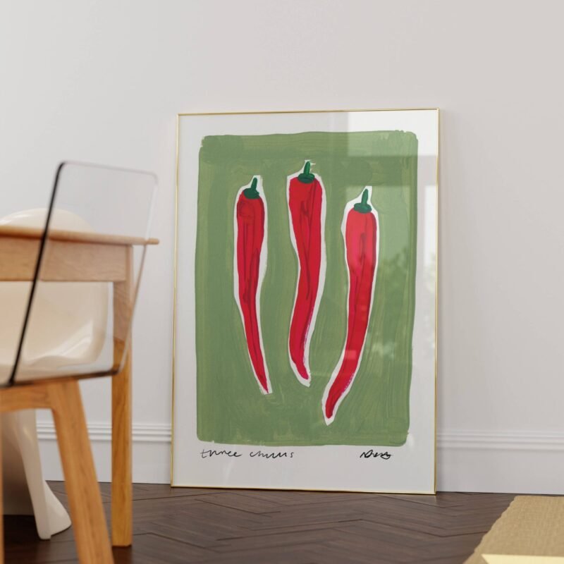 Chilli’s Hand Painted Art Print: No Frame, A4