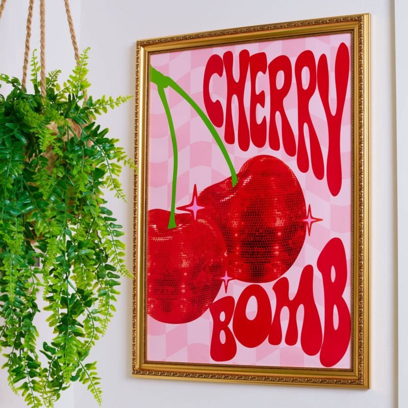 Cherry Bomb Wall Print: A4