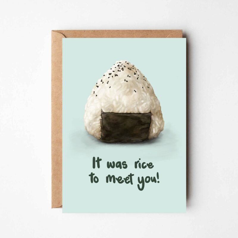 It Was Rice To Meet You – Leaving Rice Funny Themed Card