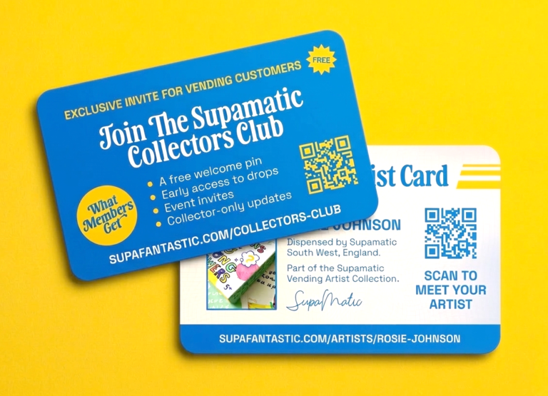 Supamatic Collectors Club card